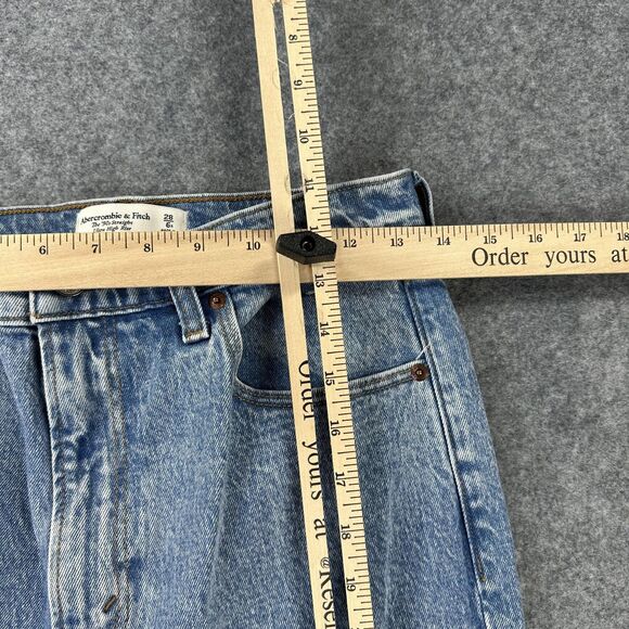 Abercrombie & Fitch 90s Straight Jeans Womens 6 Ultra High Rise Blue 29x31 - Picture 5 of 9